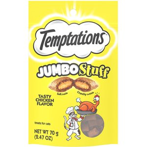 Temptations Jumbo Stuff Tasty Chicken Flavor Soft & Crunchy Cat Treats, 2.47-oz bag