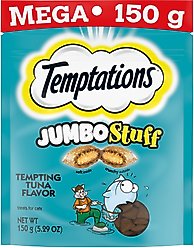 Temptations Jumbo Stuff Tempting Tuna Flavor Soft & Crunchy Cat Treats, 5.29-oz bag