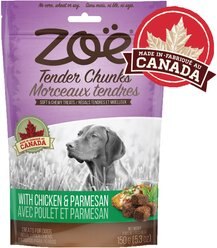 Zoe Tender Chunks Chicken & Parmesan Grain-Free Dog Treats, 5.3-oz bag