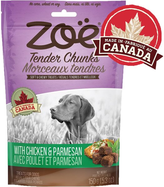 Zoe Tender Chunks Chicken & Parmesan Grain-Free Dog Treats, 5.3-oz bag slide 1 of 8