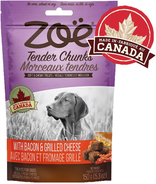 Zoe Tender Chunks Cheese & Bacon Grain-Free Dog Treats, 5.3-oz bag slide 1 of 8