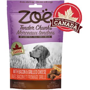 Zoe Tender Chunks Cheese & Bacon Grain-Free Dog Treats, 5.3-oz bag