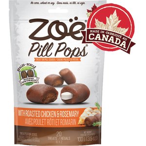 Zoe Pill Pops Roasted Chicken with Rosemary Dog Treats, 3.5-oz bag