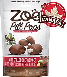 Zoe Pill Pop Grilled Beef with Ginger Dog Treats, 3.5-oz bag