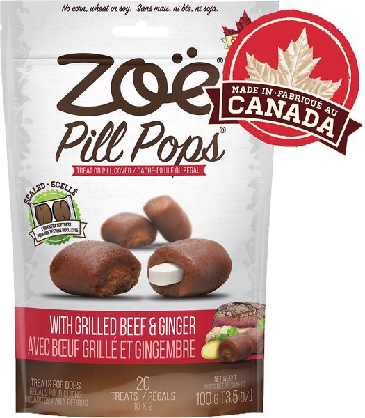 Zoe Pill Pop Grilled Beef with Ginger Dog Treats, 3.5-oz bag slide 1 of 8