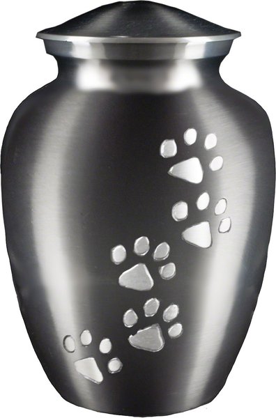 Best Friend Services Ottillie Paws Slate Vertical Print Dog & Cat Urn, Slate with Pewter Paws, Small slide 1 of 7
