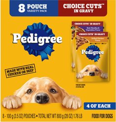 Pedigree Choice Cuts Variety Pack Beef & Chicken Adult Wet Dog Food, 3.5-oz, case of 8