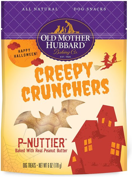 Old Mother Hubbard Halloween Creepy Crunchers P-Nuttier Biscuits Baked Dog Treats, 6-oz bag slide 1 of 10