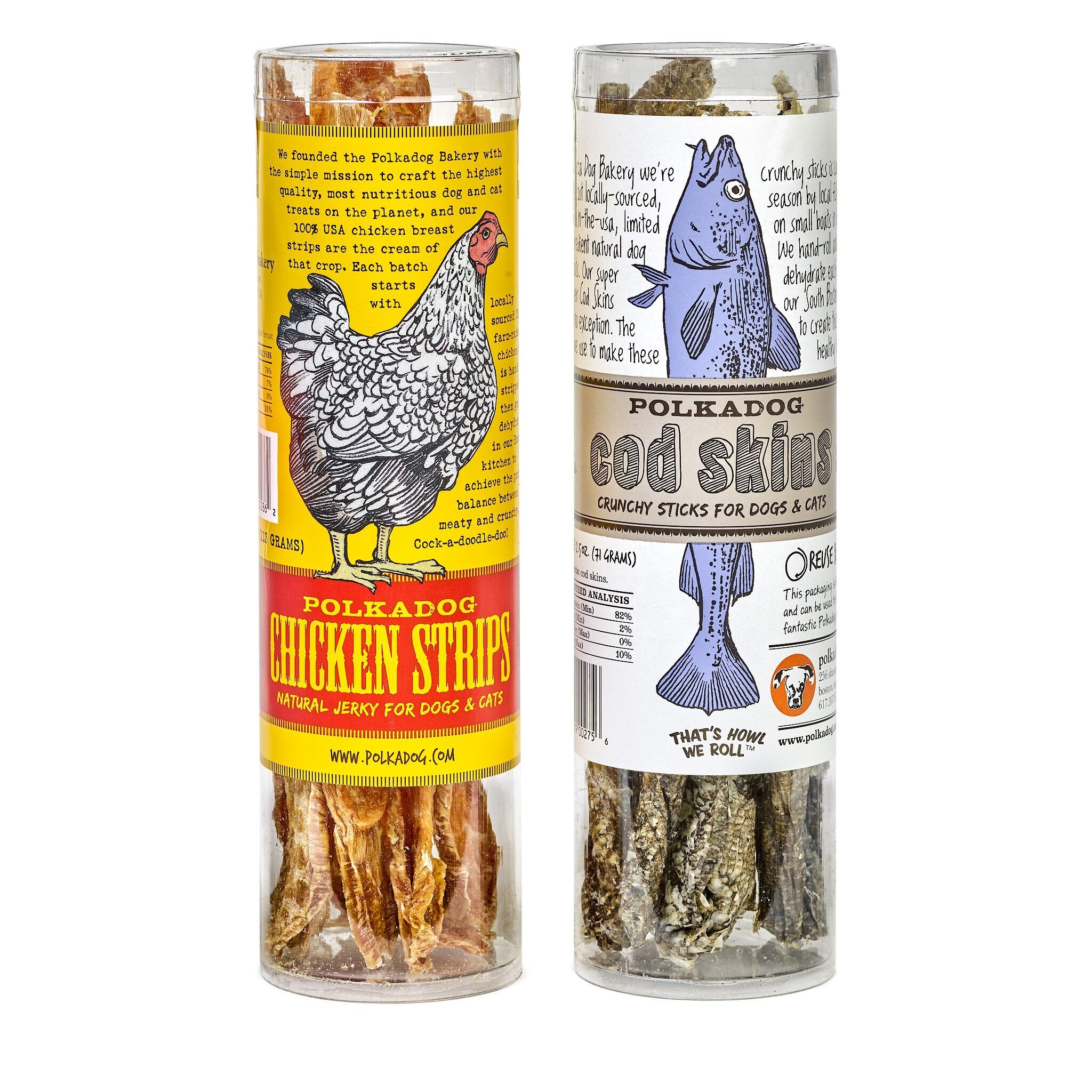POLKADOG Cod Skins & Chicken Jerky Strips Dog & Cat Treats, 2-pack Customer Questions - Chewy.com