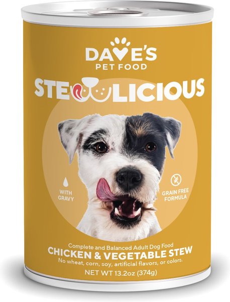 Dave's Pet Food Grain-Free Chicken & Vegetable Cuts in Gravy Canned Dog Food, 13-oz, case of 12 slide 1 of 4
