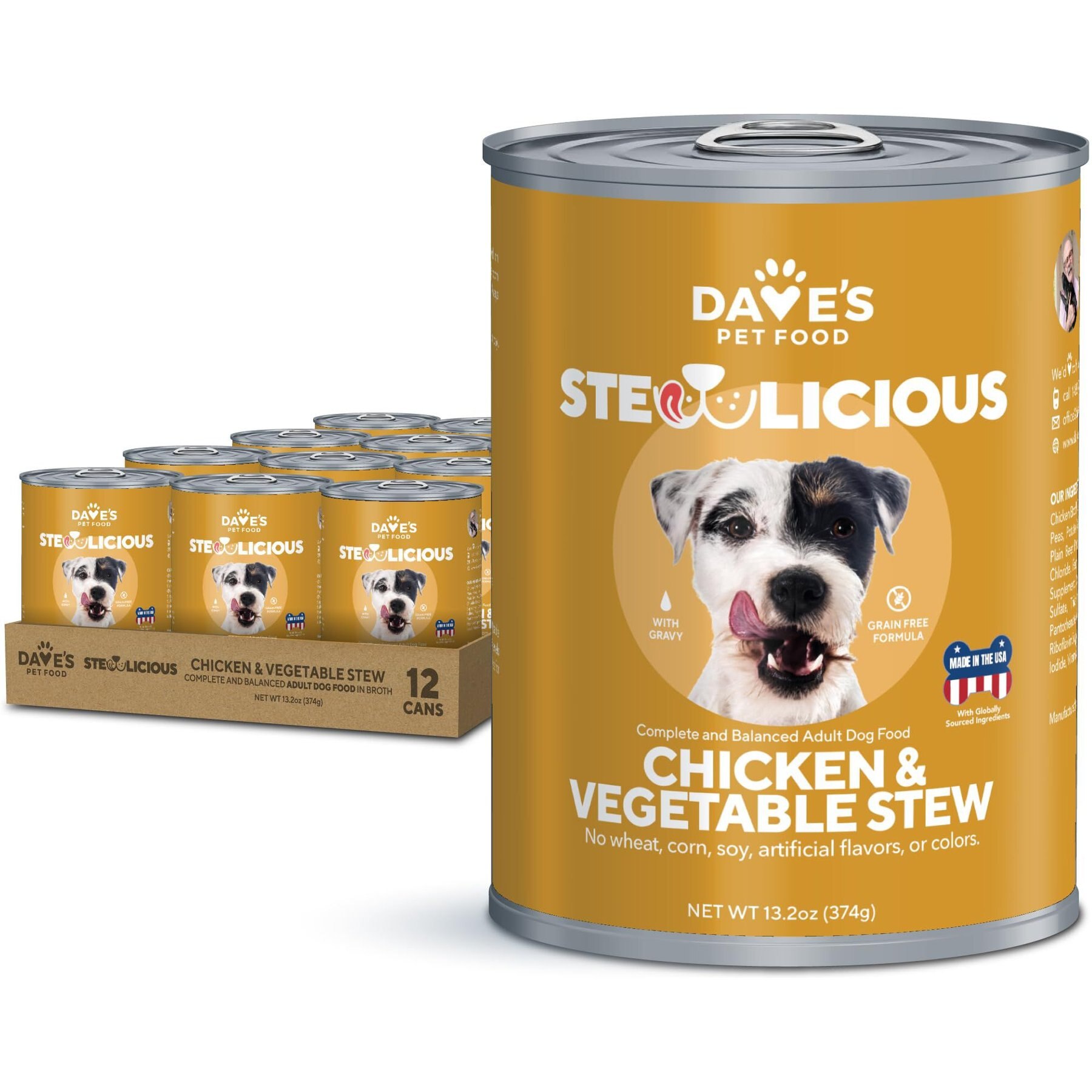 DAVE S PET FOOD Stewlicious Chicken Vegetable Stew Canned Dog