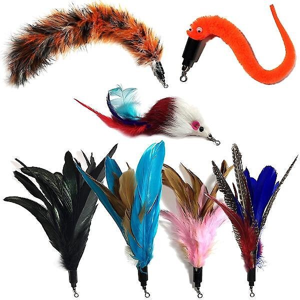 Pet Fit For Life 7 Piece Replacement Feather Pack for Wand Cat Toy slide 1 of 10