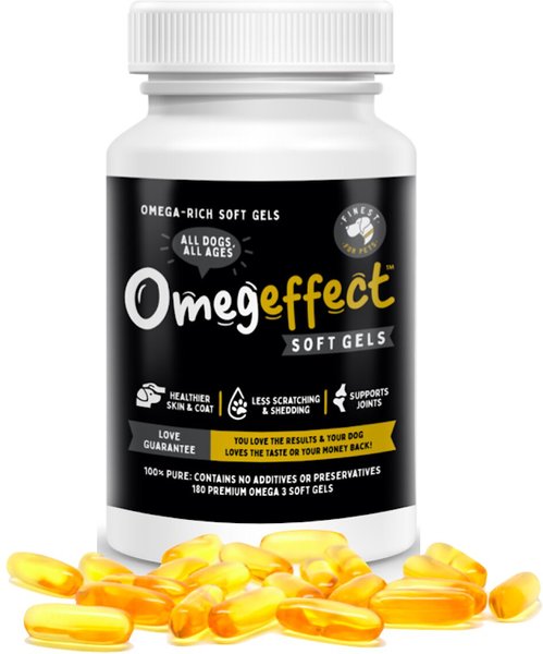 Finest for Pets Omegeffect Premium Omega-3 Soft Gels Dog Supplement, 180 count slide 1 of 6