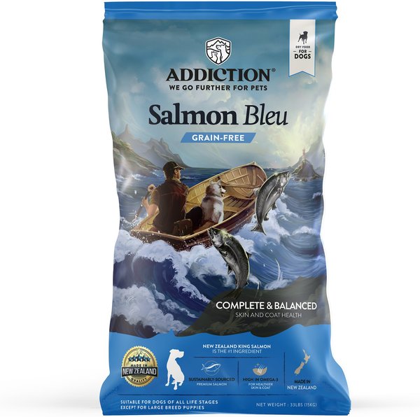 Addiction Grain-Free Salmon Bleu Dry Dog Food, 33-lb bag slide 1 of 9