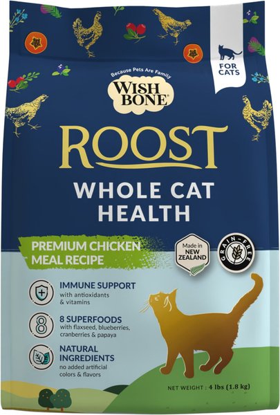 Wishbone Roost Grain-Free Dry Cat Food, 4-lb bag slide 1 of 8