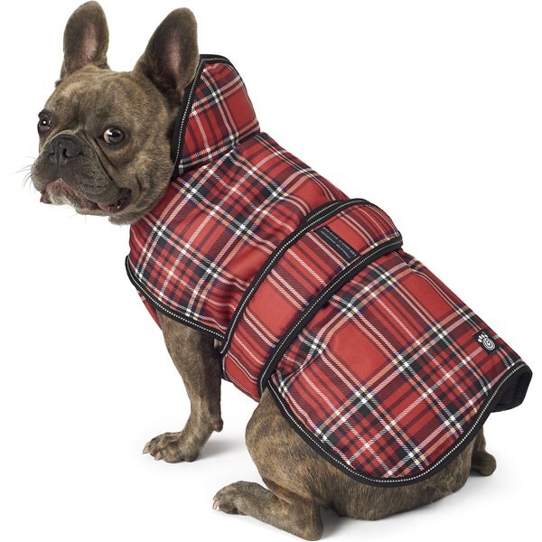 KURGO Loft Reversible Insulated Dog Quilted Coat, Chili Red & Charcoal