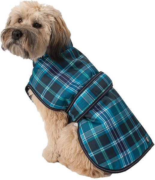 PetRageous Designs Kodiak Insulated Dog Coat, Teal Plaid, Large slide 1 of 7