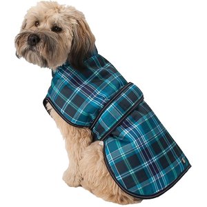 PetRageous Designs Kodiak Insulated Dog Coat, Teal Plaid, Large