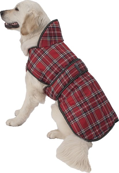 PETRAGEOUS DESIGNS Kodiak Insulated Dog Coat, Red Plaid, X-Large ...