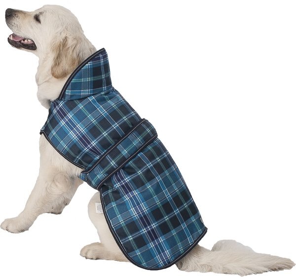 PetRageous Designs Kodiak Insulated Dog Coat, Teal Plaid, XX-Large slide 1 of 7