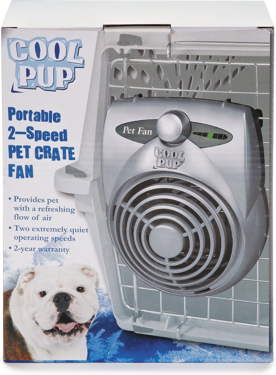 COOL PUP Portable 2-Speed Pet Crate Fan, Silver - Chewy.com