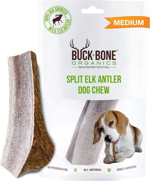 Buck Bone Organics Split Elk Antler Dog Chews, 4.5 - 5 in slide 1 of 9