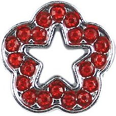 Parisian Pet 10mm Slider Rhinestone Flower Collar Charm, Red slide 1 of 3