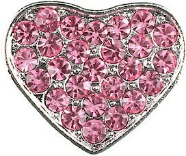Parisian Pet 10mm Slider Rhinestone Heart Collar Charm, Pink slide 1 of 3
