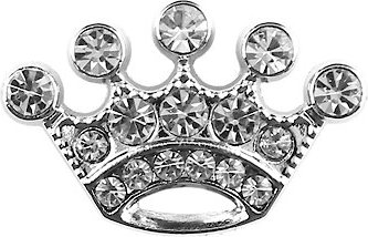 Parisian Pet 10mm Slider Rhinestone Crown Collar Charm, White slide 1 of 4