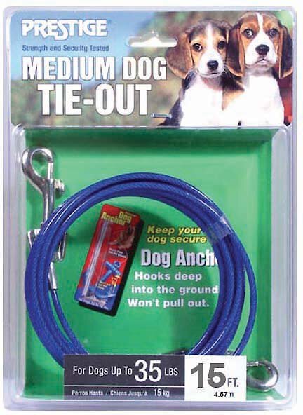 Boss Pet Prestige Dog Tie-Out, Medium, Blue, 15-ft slide 1 of 4