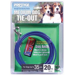 Boss Pet Prestige Dog Tie-Out, Medium, Blue, 20-ft
