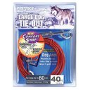 Boss Pet Prestige Dog Tie-Out with Spring, Large, Red, 40-ft