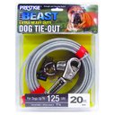 Boss Pet Prestige Dog Tie-Out with Spring, Beast, Silver, 20-ft
