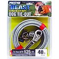Boss Pet Prestige Dog Tie-Out with Spring, Beast, Silver, 40-ft