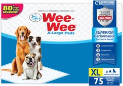 Four Paws Wee-Wee Superior Performance X-Large Dog Pee Pads, 75 count, 28-in x 34-in