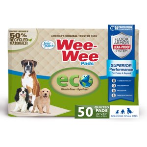 Four Paws Wee-Wee Superior Performance Eco Dog Pee Pads, 50 count, 22-in x 23-in