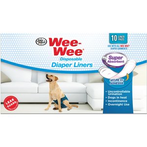 WEE-WEE Disposable Dog Diaper Super Absorbent Liner Pads, 10 count ...