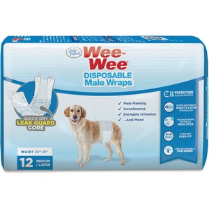 Wee-Wee Disposable Male Dog Wraps, Medium/Large: 23 to 31-in waist, 12 count