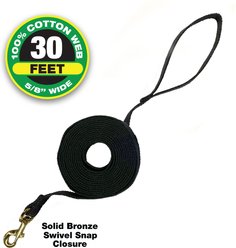 Four Paws Cotton Web Training Dog Lead, Black, 30-ft slide 2 of 7