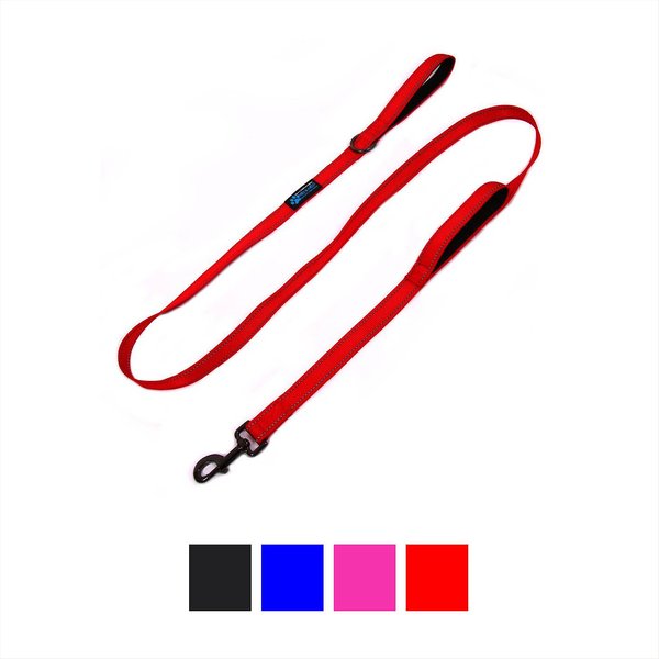 Max and Neo Dog Gear Nylon Reflective Double Dog Leash, Red, 6-ft long, 1-in wide slide 1 of 9