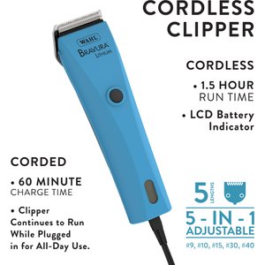 Wahl Bravura Lithium Ion Cordless Dog & Cat Clipper Kit, Turquoise