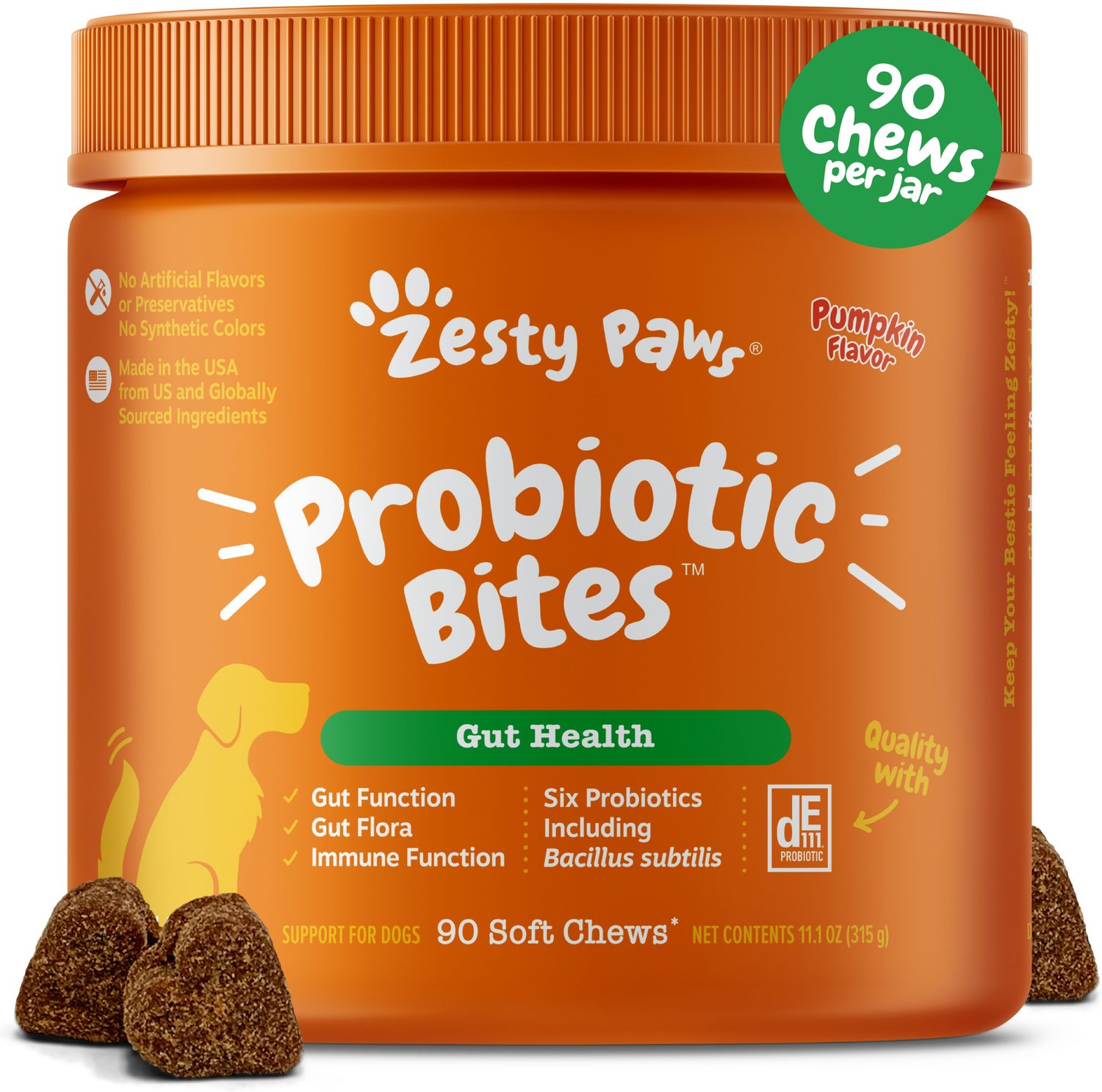 Zesty Paws Probiotic Bites Pumpkin Flavored Soft Chews