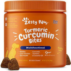 ZESTY PAWS Turmeric Curcumin Bites Duck Flavored Soft Chews ...
