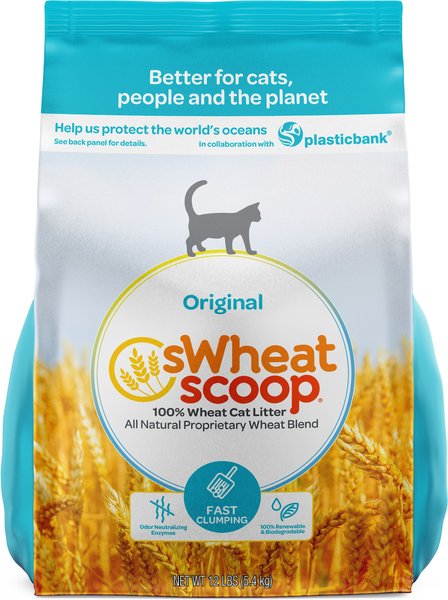 sWheat Scoop Fast-Clumping Unscented Natural Clumping Wheat Cat Litter, 12-lb bag slide 1 of 9
