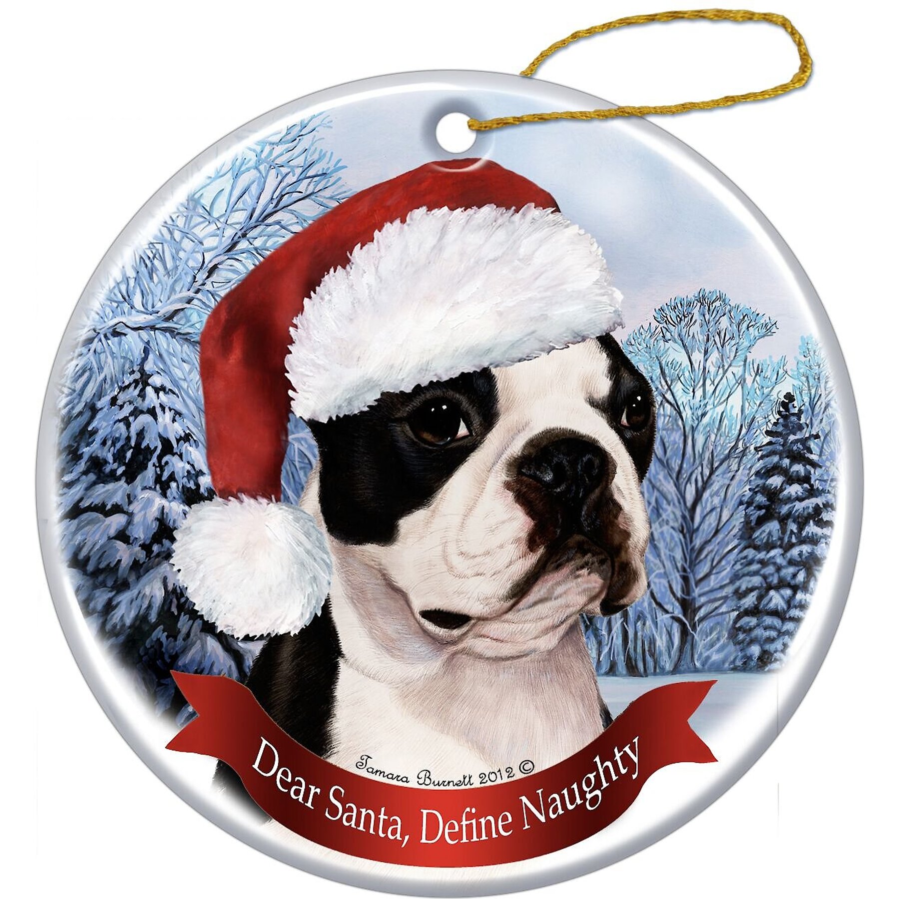 Pet Gifts USA Howliday Dog Breed Ornament, Boston Terrier