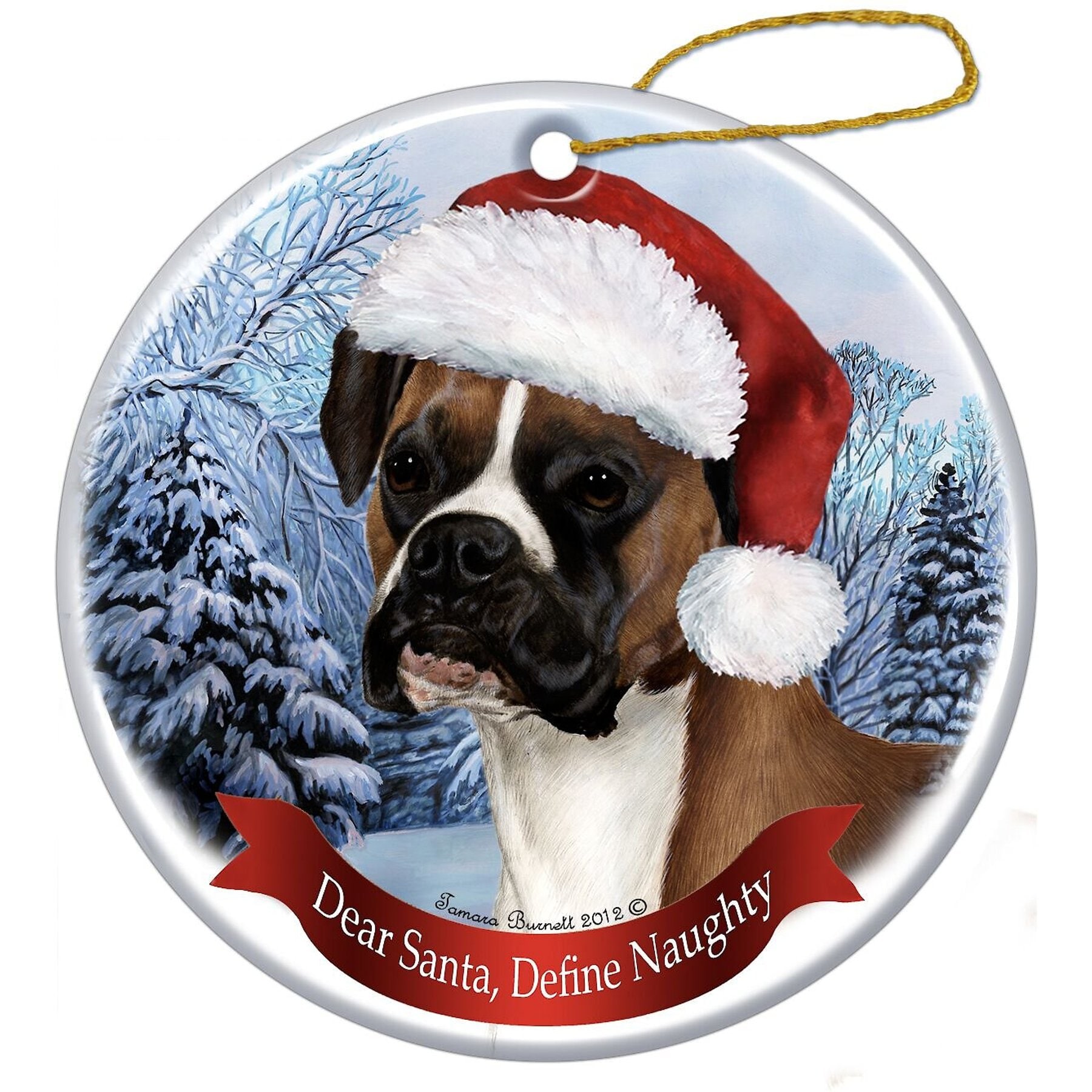 Pet Gifts USA Howliday Dog Breed Ornament, Boxer, Fawn