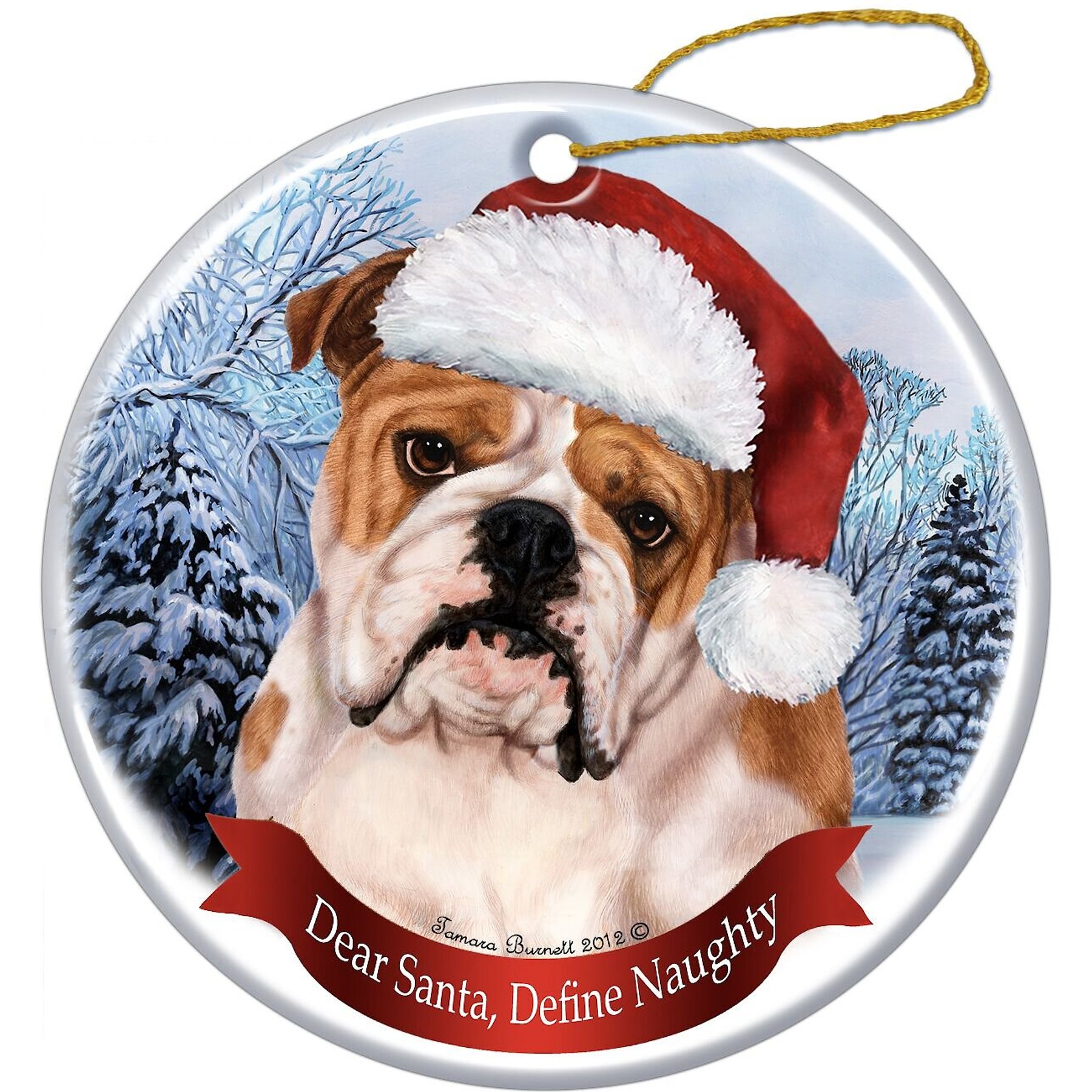 Pet Gifts USA Howliday Dog Breed Ornament, English Bulldog