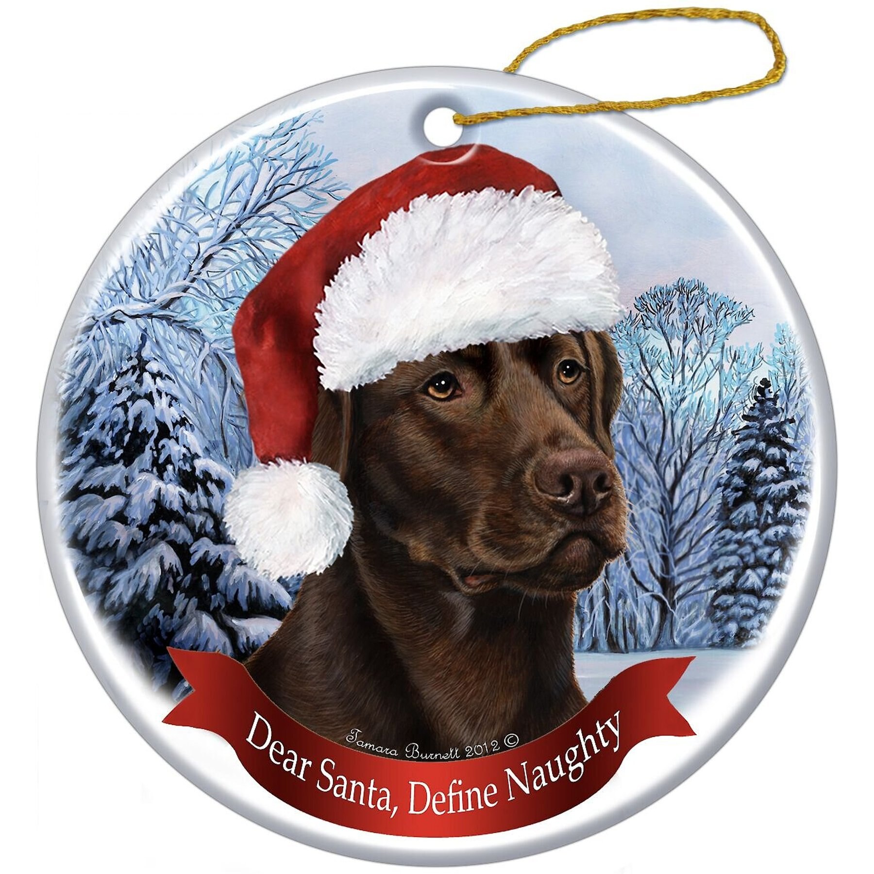 Pet Gifts USA Howliday Dog Breed Ornament, Chocolate Labrador