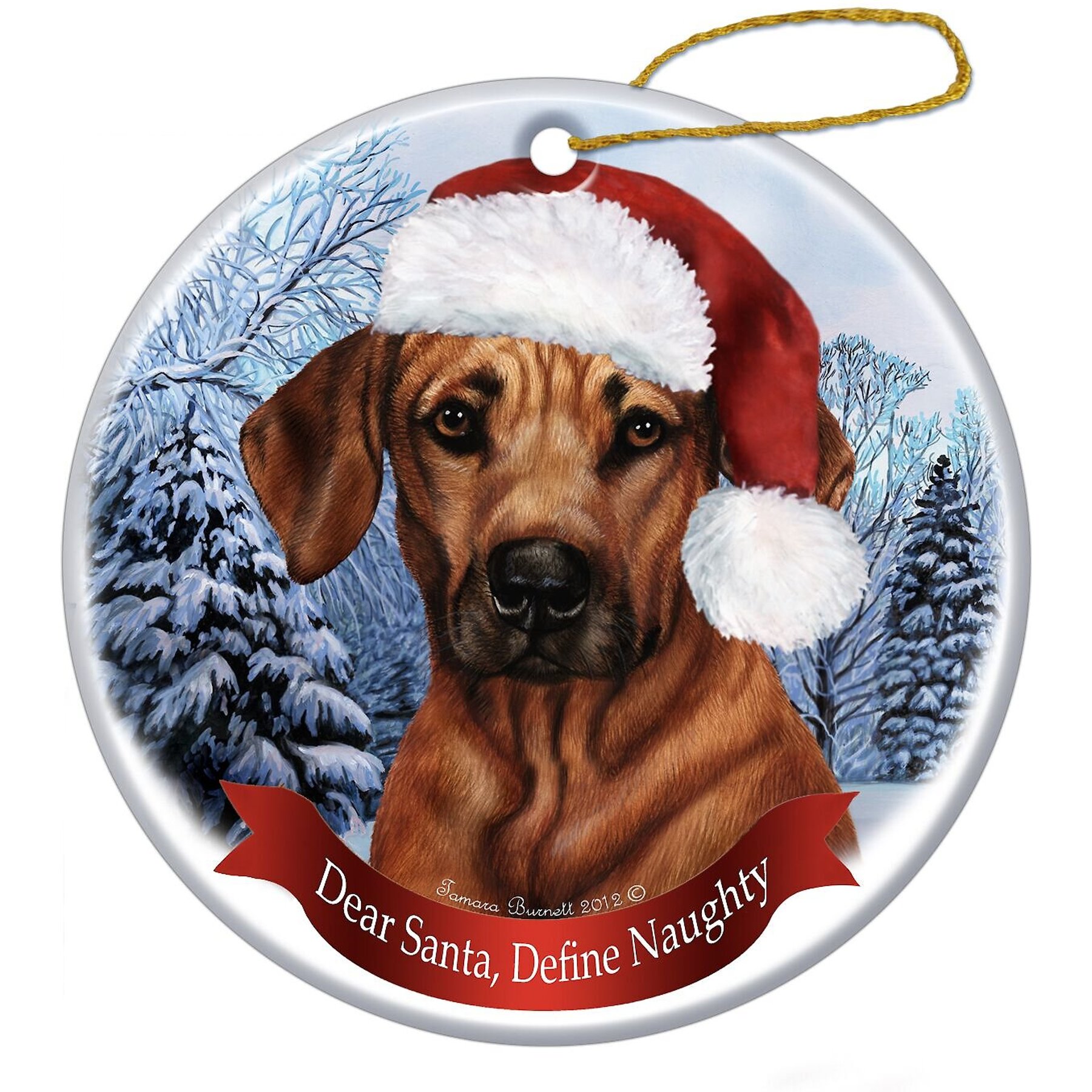 Pet Gifts USA Howliday Dog Breed Ornament, Rhodesian Ridgeback