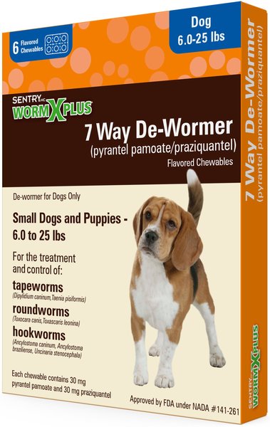 SENTRY HC WormX Plus 7 Way Dewormer for Hookworms Roundworm Tapeworms for Small Breed Dogs 6 count Chewy